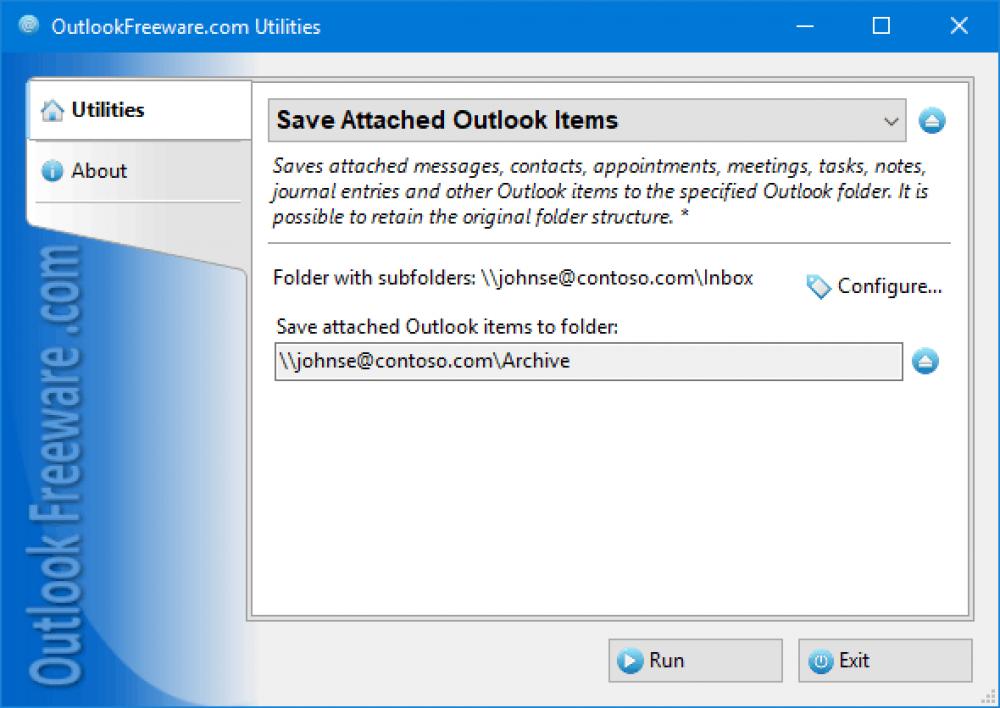 Save Attached Outlook Items 4.20 (Freeware 0.30Mb)