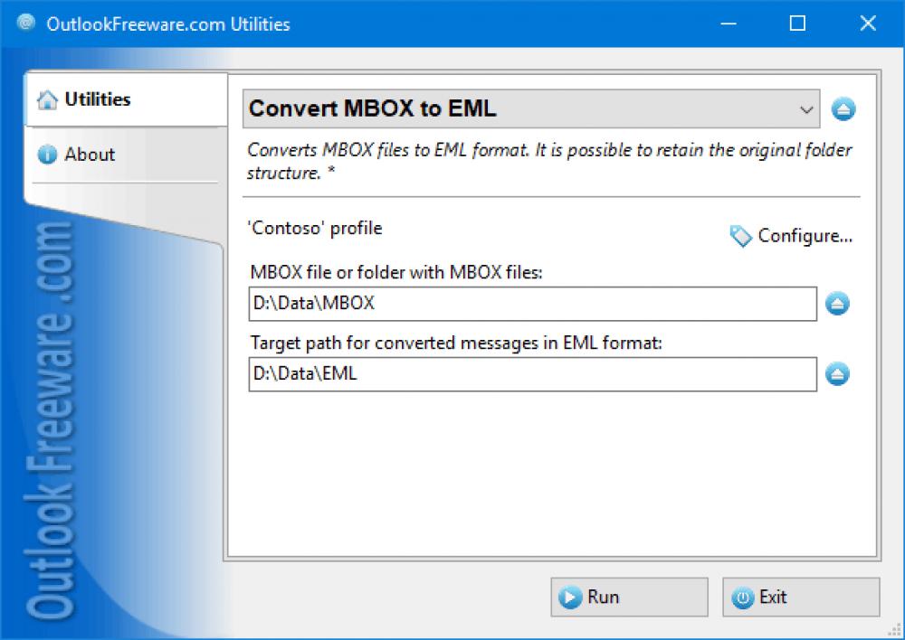 Convert MBOX to EML for Outlook 4.20 (Freeware 0.30Mb)