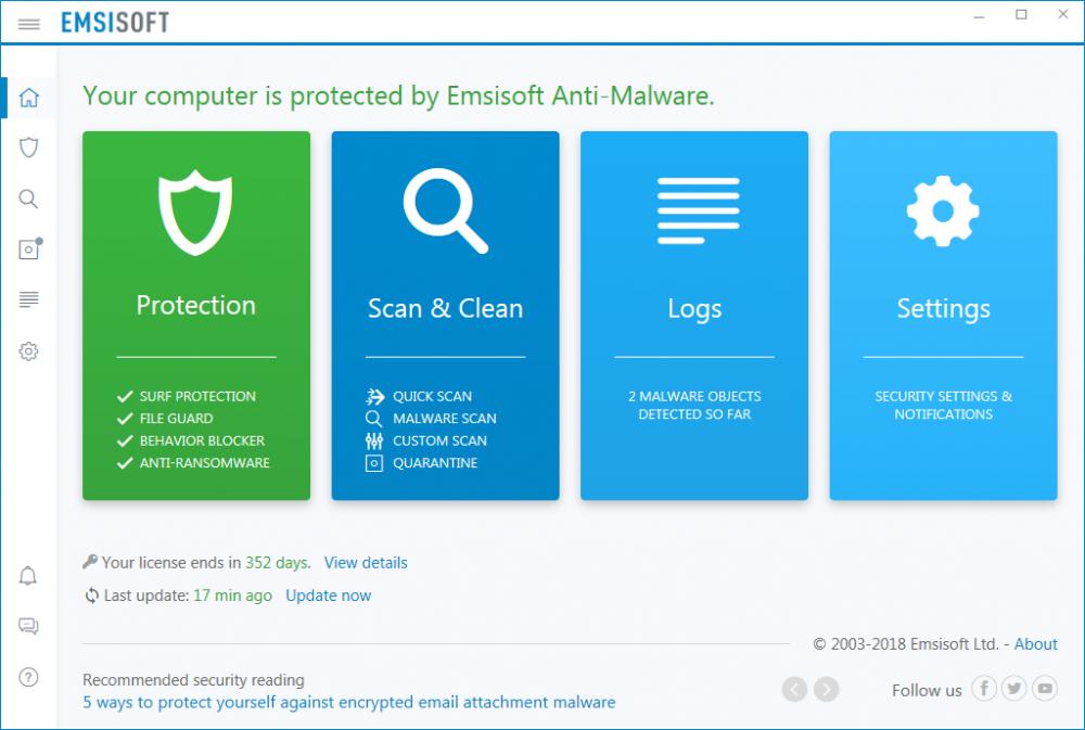 Emsisoft Anti-Malware 2020.1.0.9926 (Shareware 296.18Mb)