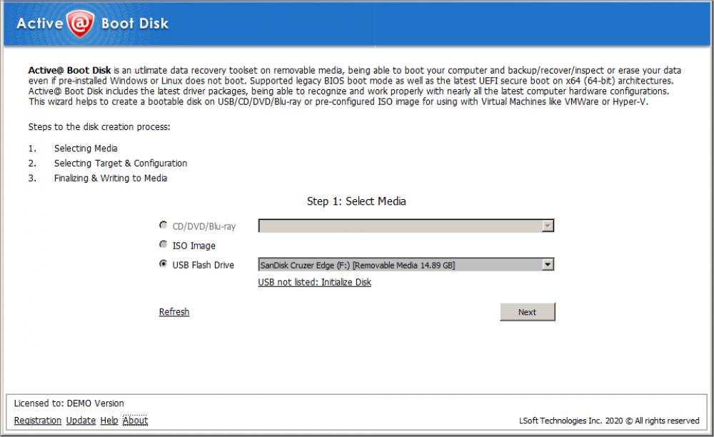 Active@ Boot Disk 24 (Shareware 565.91Mb)