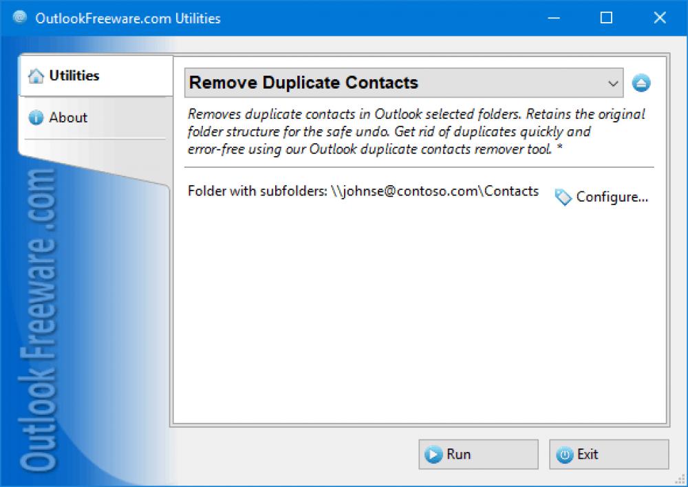 Remove Duplicate Contacts for Outlook 4.20 (Freeware 0.31Mb)