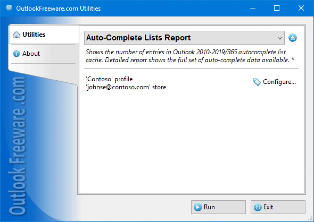 Auto-Complete Lists Report for Outlook 4.20 (Freeware 0.29Mb)