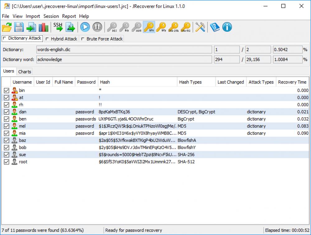 JRecoverer for Linux Passwords 1.1.1 (Shareware 51.40Mb)