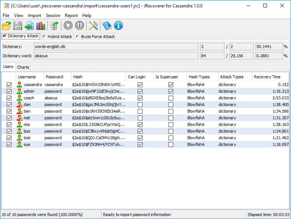 JRecoverer for Cassandra Passwords 1.0.0 (Shareware 57.22Mb)